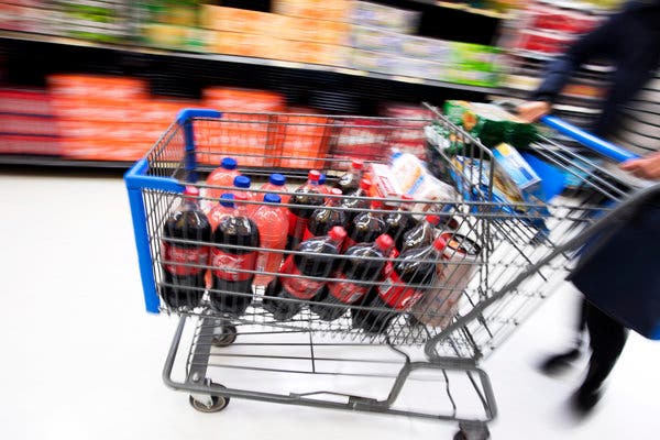 A government report shows that sugary soda is the most popular item in the shopping carts of families that receive federal food stamps.